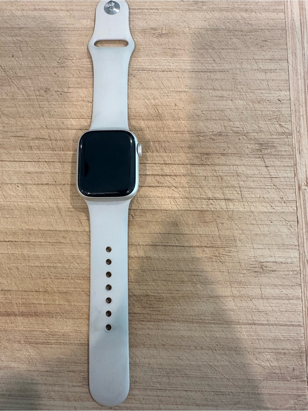 Apple Silver Smartwatch with White Silicone Band